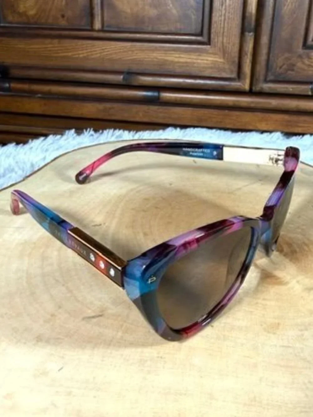 PRIVÉ REVAUX The Timeless Cat Eye Multi Tortoise Rhinestone Polarized Sunglasses - Picture 3 of 14